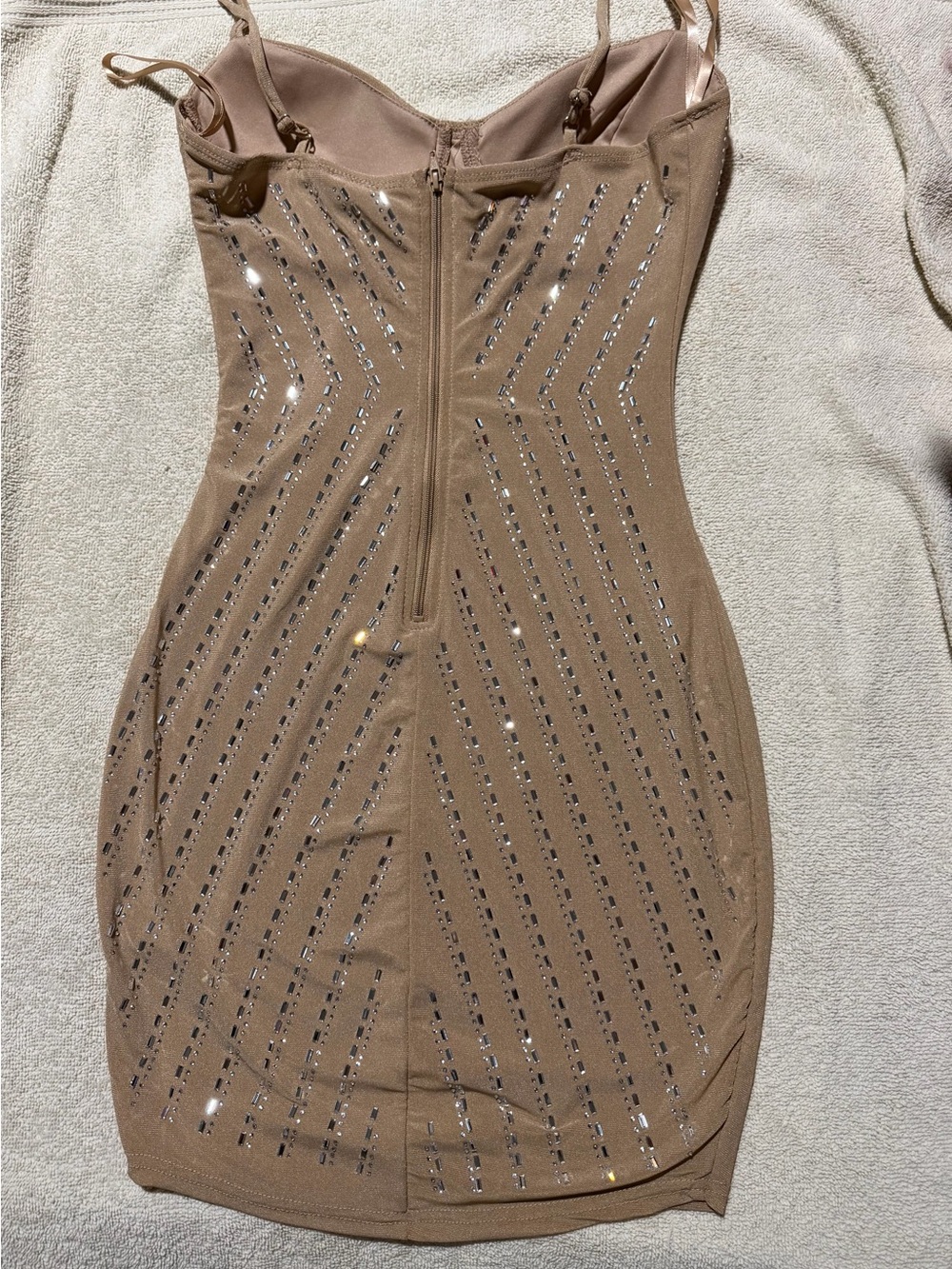 Windsor Nude Sequin Bodycon Mini Dress